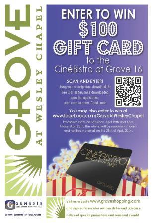 theatre amp cinebistro the grove at wesley chapel enter to win flyer